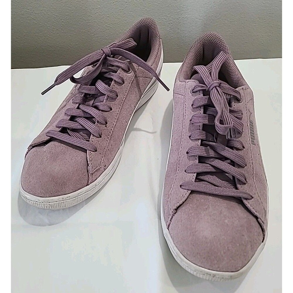 Puma Vikky Sneakers Mauve Lavender White Suede Lace Up 370204-01 8.5 (8)
